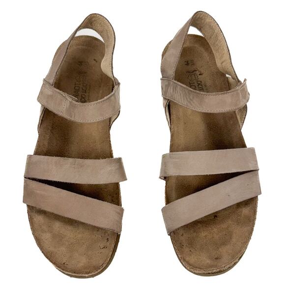 Noat Kayla Gray Suede Nubuck Leather Strappy Wedge Sandal 13 Comfort Lightweight - Picture 2 of 16